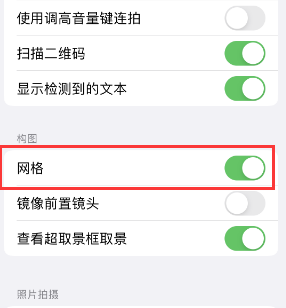 宁津苹果手机维修网点分享iPhone如何开启九宫格构图功能